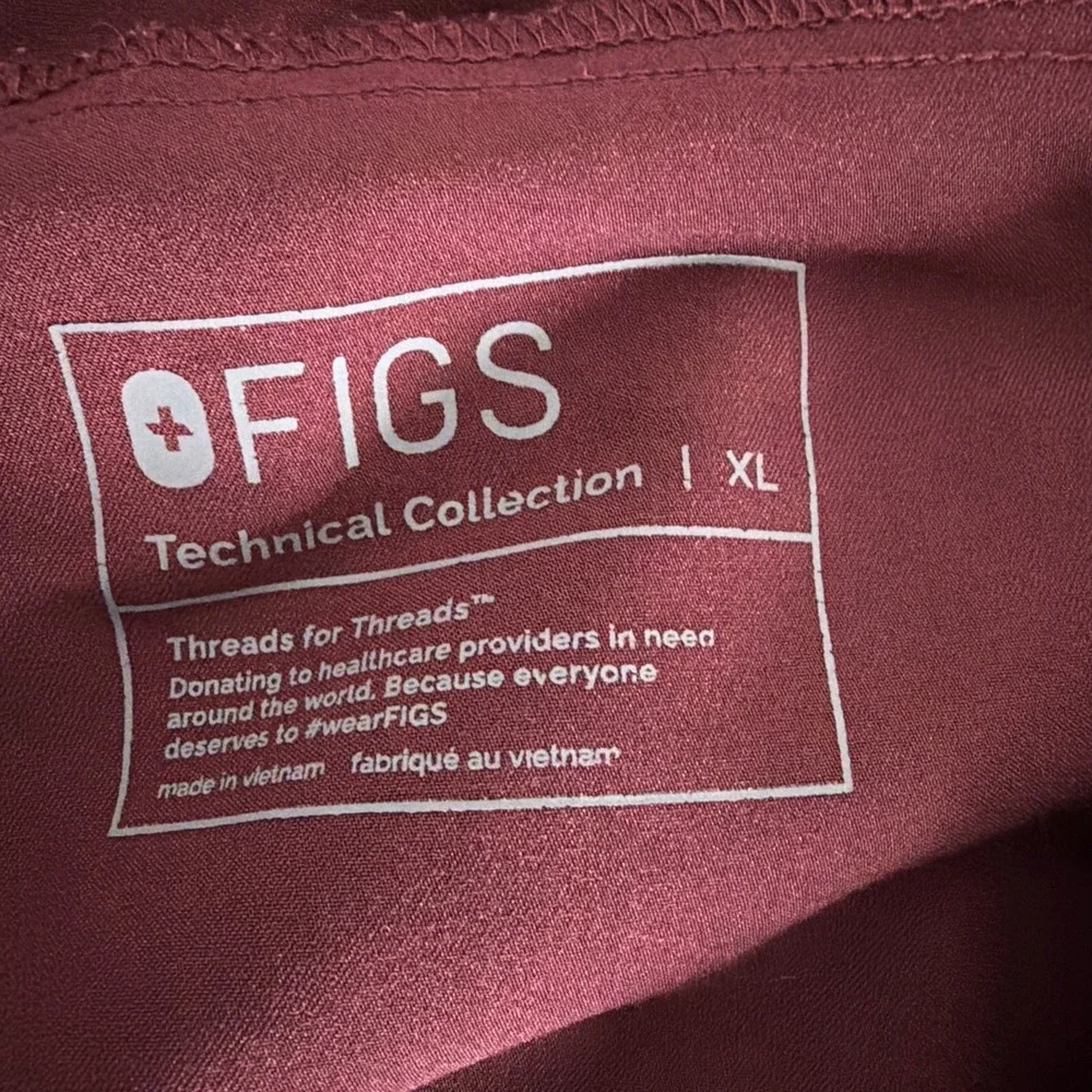 NWOT FIGS Tansen Jogger Pants Mens XL Burgundy Medical Scrub Tapered Drawstring